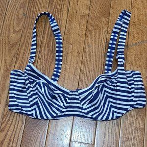 Profile Blush Blue Stripe Bikini Top (M) NWOT